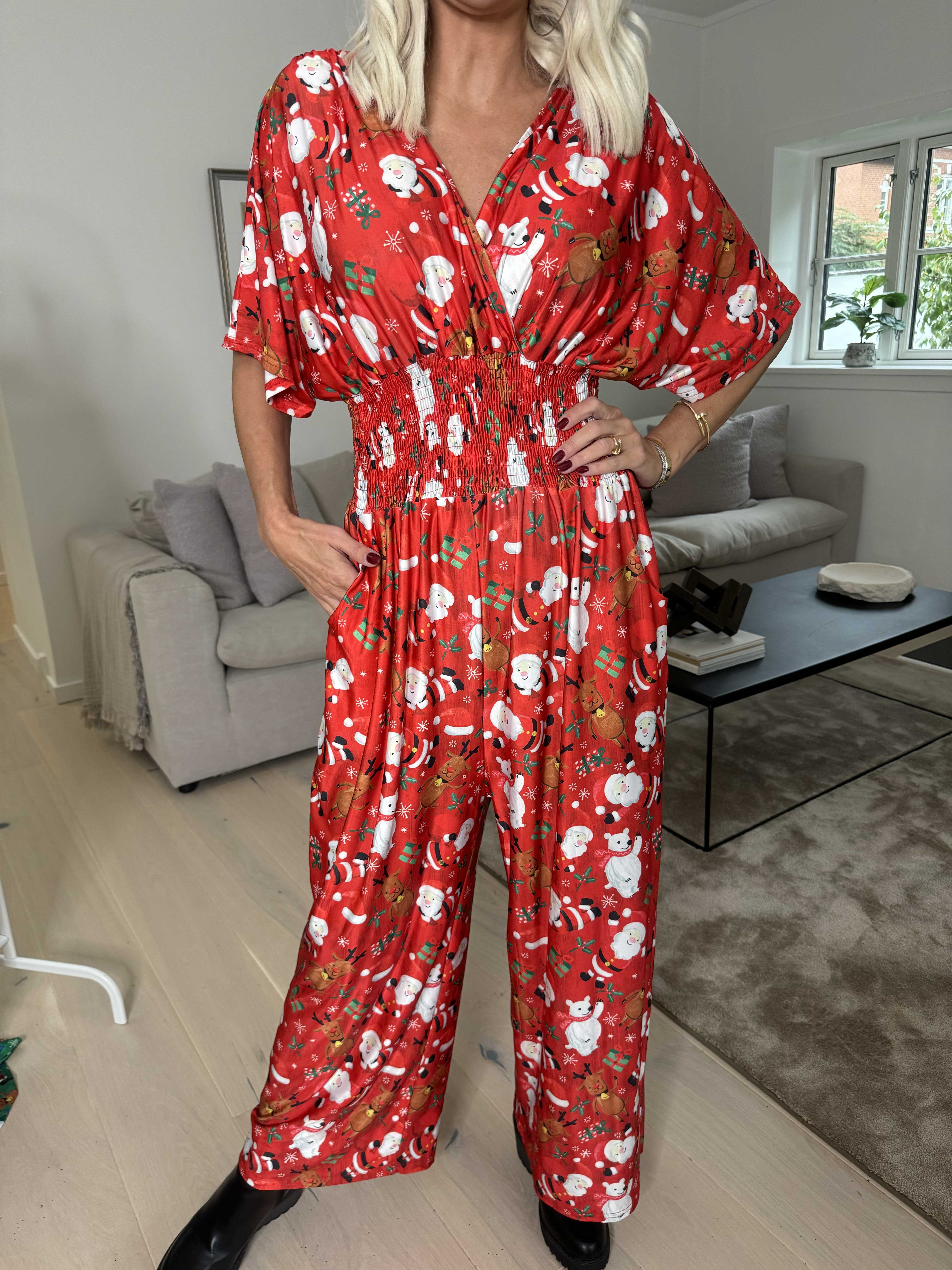 Pams Christmas Jumpsuit - Jumpsuit med resår och julmotiv